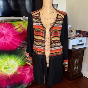 Umgee Multicolor Tribal Pattern Cardigan